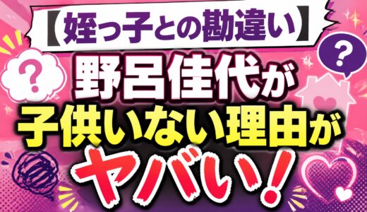 【姪っ子との勘違い】野呂佳代が子供いない理由がヤバい！