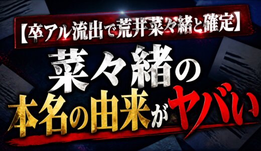 【卒アル流出で荒井菜々緒と確定】菜々緒の本名の由来がヤバい