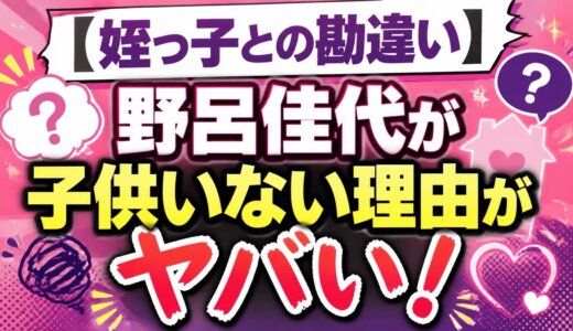 【姪っ子との勘違い】野呂佳代が子供いない理由がヤバい！